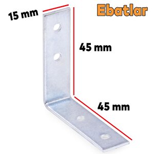Mobilya Dolap Köşe Bağlantı Sabitleme L Demir Köşebent Gönye 45x45x15 Mm (10 Adet)