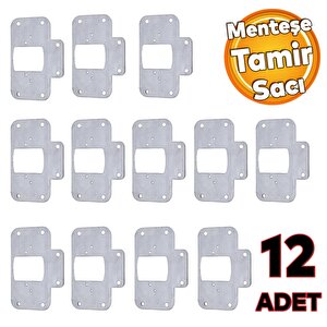 Menteşe Tamir Sacı Dolap Kapak Tas Taş Nobel Pratik Onarım Kiti 6,5x9 Cm Yuva Tablası Saç 12 Adet
