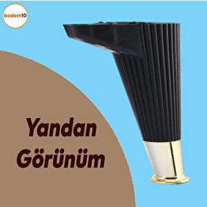 Wetra Line 6'lı Set Mobilya Tv Ünitesi Çekyat Koltuk Kanepe Destek Ayağı 15 Cm Siyah Altın M8 Civata