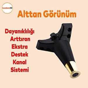 Wetra Line 6'lı Set Mobilya Tv Ünitesi Çekyat Koltuk Kanepe Destek Ayağı 15 Cm Siyah Altın M8 Civata