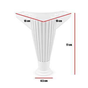Mobilya Kanepe Koltuk Ünite Puf Ayağı 17 Cm Beyaz Baza Ayak