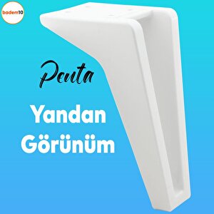 Penta Lüks Mobilya Kanepe Tv Ünitesi Koltuk Ayağı 18 Cm Beyaz Konsol Ayakları