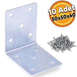 Mobilya Eşya Dolap Duvara Sabitleme Köşebent Bağlantı Aparatı L Demiri Gönye 50x50x40 Mm (10 Adet)