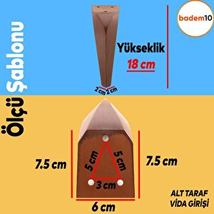 Harvey Lüks Mobilya Kanepe Tv Ünitesi Koltuk Ayağı 18 Cm Kahverengi Ahşap Desenli Konsol Ayakları
