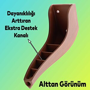 Harvey Lüks Mobilya Kanepe Tv Ünitesi Koltuk Ayağı 18 Cm Kahverengi Ahşap Desenli Konsol Ayakları