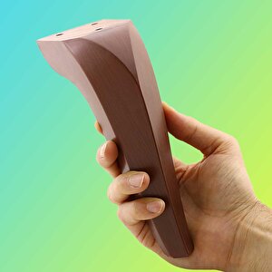 Harvey Lüks Mobilya Kanepe Tv Ünitesi Koltuk Ayağı 18 Cm Kahverengi Ahşap Desenli Konsol Ayakları