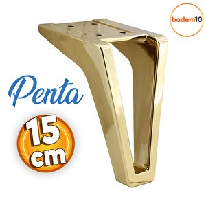 Penta Lüks Mobilya Kanepe Sehpa Tv Ünitesi Koltuk Ayağı 15 Cm Altın Gold Baza Ayak