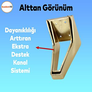 Penta Lüks Mobilya Kanepe Sehpa Tv Ünitesi Koltuk Ayağı 15 Cm Altın Gold Baza Ayak
