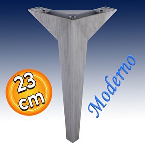 Moderno Mobilya Kanepe Tv Ünitesi Konsol Koltuk Ayağı Saten Gri Eskitme 23 Cm Ayakları