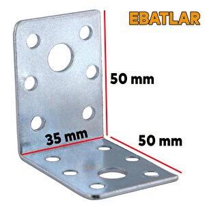 Mobilya Dolap Köşe Bağlantı Sabitleme L Demir Köşebent Gönye 50x50x35 Mm (10 Adet)