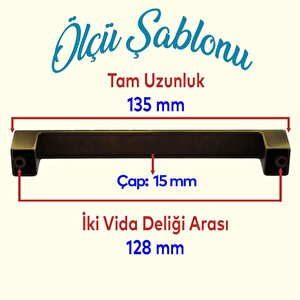 Bihter Metal 128 Mm Eskitme Antik Sarı Mobilya Mutfak Çekmece Dolap Dolabı Kulpu Kulbu Kulpları