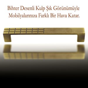 Bihter Metal 128 Mm Eskitme Antik Sarı Mobilya Mutfak Çekmece Dolap Dolabı Kulpu Kulbu Kulpları