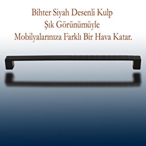 Bihter Mobilya Mutfak Dolabı Çekmece Dolap Kapak Kulpu Kulbu Metal Kulpları Siyah (224 Mm-22.4 Cm)