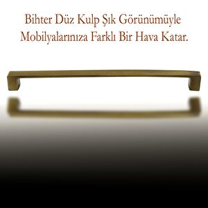 Düz Eskitme Antik Sarı Bihter Metal 224 Mm Mobilya Mutfak Çekmece Dolap Dolabı Kulpu Kulbu Kulpları