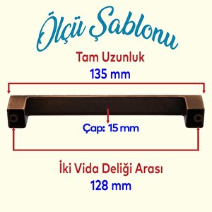 128 Mm Eskitme Antik Bakır Bihter Düz Metal Mobilya Mutfak Çekmece Kapak Dolap Kulpu Kulbu Kulpları
