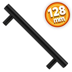 Gül Boylu Mobilya Dolap Kapak Çekmece Kulpu Kulbu 128 Mm Mat Siyah Metal Kulp 10 Adet