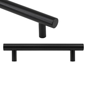 Gül Boylu Mobilya Dolap Kapak Çekmece Kulpu Kulbu 128 Mm Mat Siyah Metal Kulp 10 Adet