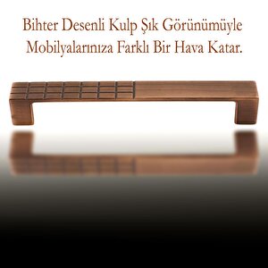 Bihter Desenli Mobilya Mutfak Dolabı Çekmece Dolap Kapak Kulpu Kulbu Antik Bakır 128 Mm Metal Kulp