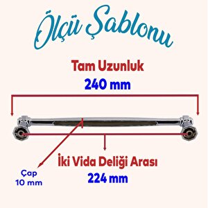 Sütun Mobilya Mutfak Dolabı Çekmece Dolap Kapak Kulbu Kulpu Metal 224 Mm Krom Kulp