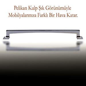 Pelikan Mobilya Mutfak Dolabı Çekmece Dolap Kapak Kulpu Düz Metal Kulp Kulbu Kulpu 224 Mm Krom