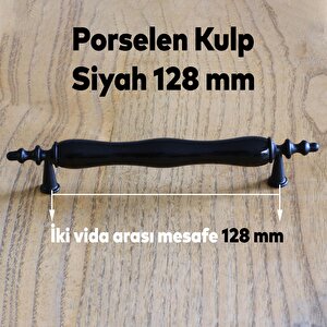 Gül Gerçek Porselen Siyah 128 Mm Kulplar Mobilya Mutfak Dolabı Çekmece Dolap Kapak Kulpu Kulbu