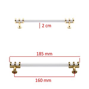 Sümbül Mobilya Mutfak Dolabı Çekmece Dolap Kapak Kulpu Kulbu Beyaz Gold 160 Mm Metal Kulp