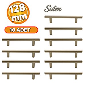 Gül Boylu Çekmece Dolap Kapak Kulpu Kulbu 128 Mm Saten Metal Kulp 10 Adet