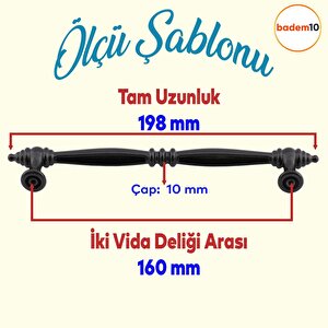 Petek Mobilya Mutfak Dolabı Çekmece Dolap Kapak Kulpu Düz Metal Kulp Kulbu Kulpları 160 Mm Siyah