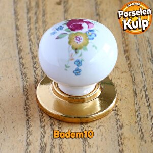 Gül Gerçek Porselen Gold Düğme Kulpları Mobilya Mutfak Dolabı Çekmece Dolap Kulpu Kulbu Altın