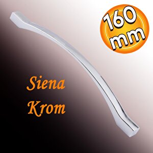 Siena (160 Mm-16.0 Cm) Düz Mobilya Mutfak Dolabı Çekmece Dolap Kapak Kulpu Kulbu Krom Metal Kulpları