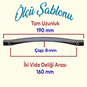 Siena (160 Mm-16.0 Cm) Düz Mobilya Mutfak Dolabı Çekmece Dolap Kapak Kulpu Kulbu Krom Metal Kulpları