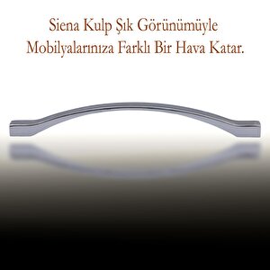 Siena (160 Mm-16.0 Cm) Düz Mobilya Mutfak Dolabı Çekmece Dolap Kapak Kulpu Kulbu Krom Metal Kulpları