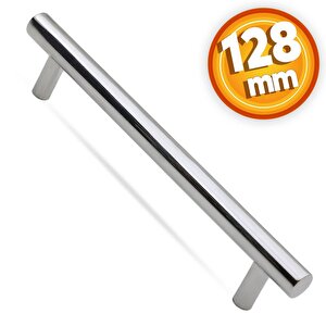 Gül Boylu Çekmece Dolap Kapak Kulpu Kulbu 128 Mm Parlak Krom Metal Kulp 10 Adet