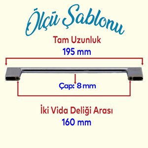 Yeni Lama Mobilya Mutfak Dolabı Çekmece Dolap Kapak Kulpu Kulbu 160 Mm Krom Metal Kulp
