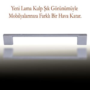 Yeni Lama Mobilya Mutfak Dolabı Çekmece Dolap Kapak Kulpu Kulbu 160 Mm Krom Metal Kulp
