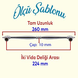 Petek Lüx Mutfak Mobilya Çekmece Dolabı Dolap Kapak Kulpu Kulbu Düz Metal Kulpları Kulpu 224 Mm Krom
