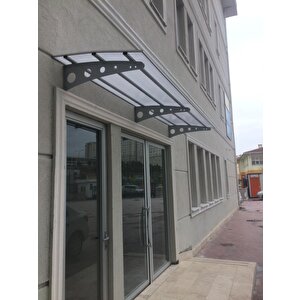 Lazer Kesim Metal Ayaklı 10 Mm Polikarbon Levhalı Pratik Sundurma 100 Cm Derinlik Modern Model