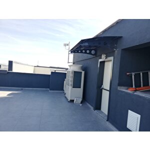 Lazer Kesim Metal Ayaklı 10 Mm Polikarbon Levhalı Pratik Sundurma 100 Cm Derinlik Modern Model