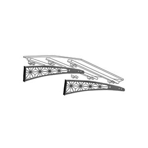 Lazer Kesim Metal Ayaklı 10 Mm Polikarbon Levhalı Pratik Sundurma 100 Cm Derinlik Yıldız Model 100x200 cm