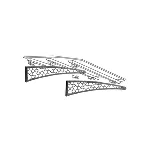 Lazer Kesim Metal Ayaklı 10 Mm Polikarbon Levhalı Pratik Sundurma 100 Cm Derinlik Selçuklu Model