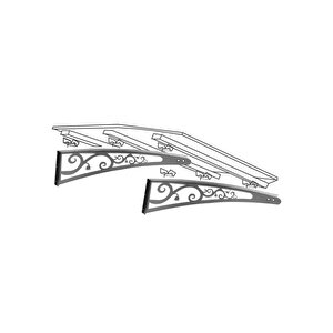 Lazer Kesim Metal Ayaklı 10 Mm Polikarbon Levhalı Pratik Sundurma 100 Cm Derinlik Lale Model 100x250 cm