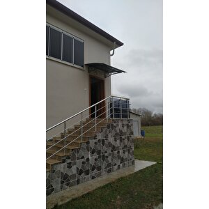 Lazer Kesim Metal Ayaklı 10 Mm Polikarbon Levhalı Pratik Sundurma 100 Cm Derinlik Lale Model