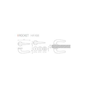 Rocket Krom - Oda Rozetli Kapı Kolu - Hha168ro12n Cr