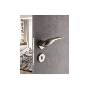 Dorıs Saten - Yale Rozetli Kapı Kolu - Hha165ro12y Nb