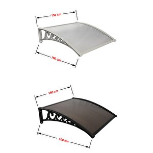 Yapısan Plastik Ayak 6mm Levhalı Pratik Sundurma Kanopi 100x150 Cm Antrasit Gri