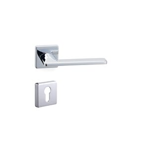 Slım Krom - Yale Rozetli Kapı Kolu - Hha208ro11y Cr