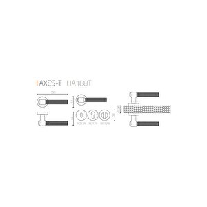 Axes-t Rose - Yale Rozetli Kapı Kolu - Hha188tro12y Rs
