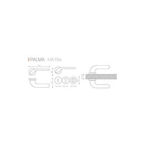 Palma Saten - Oda Rozetli Kapı Kolu - Hha154ro12n Nb