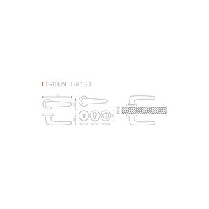 Trıton Krom - Yale Rozetli Kapı Kolu - Hha153ro12y Cr