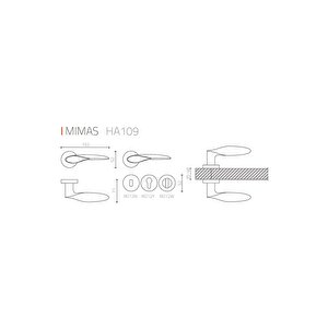 Mimas Saten - Oda Rozetli Kapı Kolu - Hha109ro12n Nb